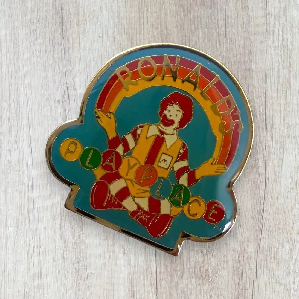 Ronald McDonald Playground Playplace Vintage Enamel Pin Brooch McDonalds 80s